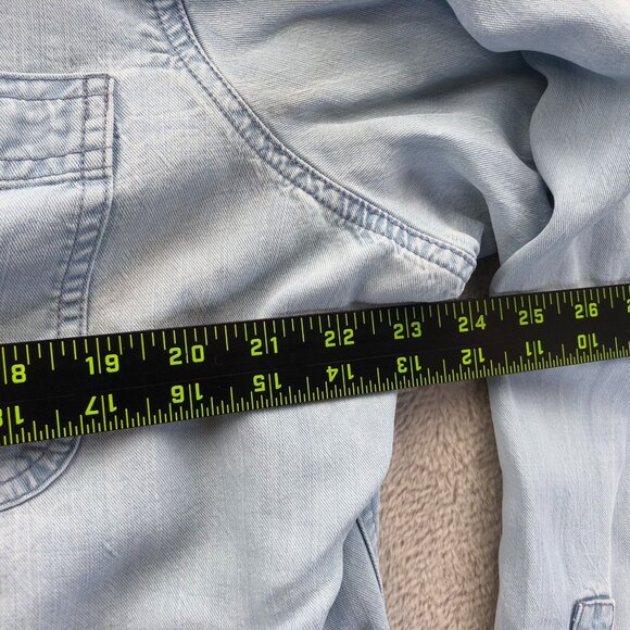 Chaps Men Denim Shirt Size XXLT Long Sleeve Blue Button Up Casual Classic Travel - Picture 5 of 14